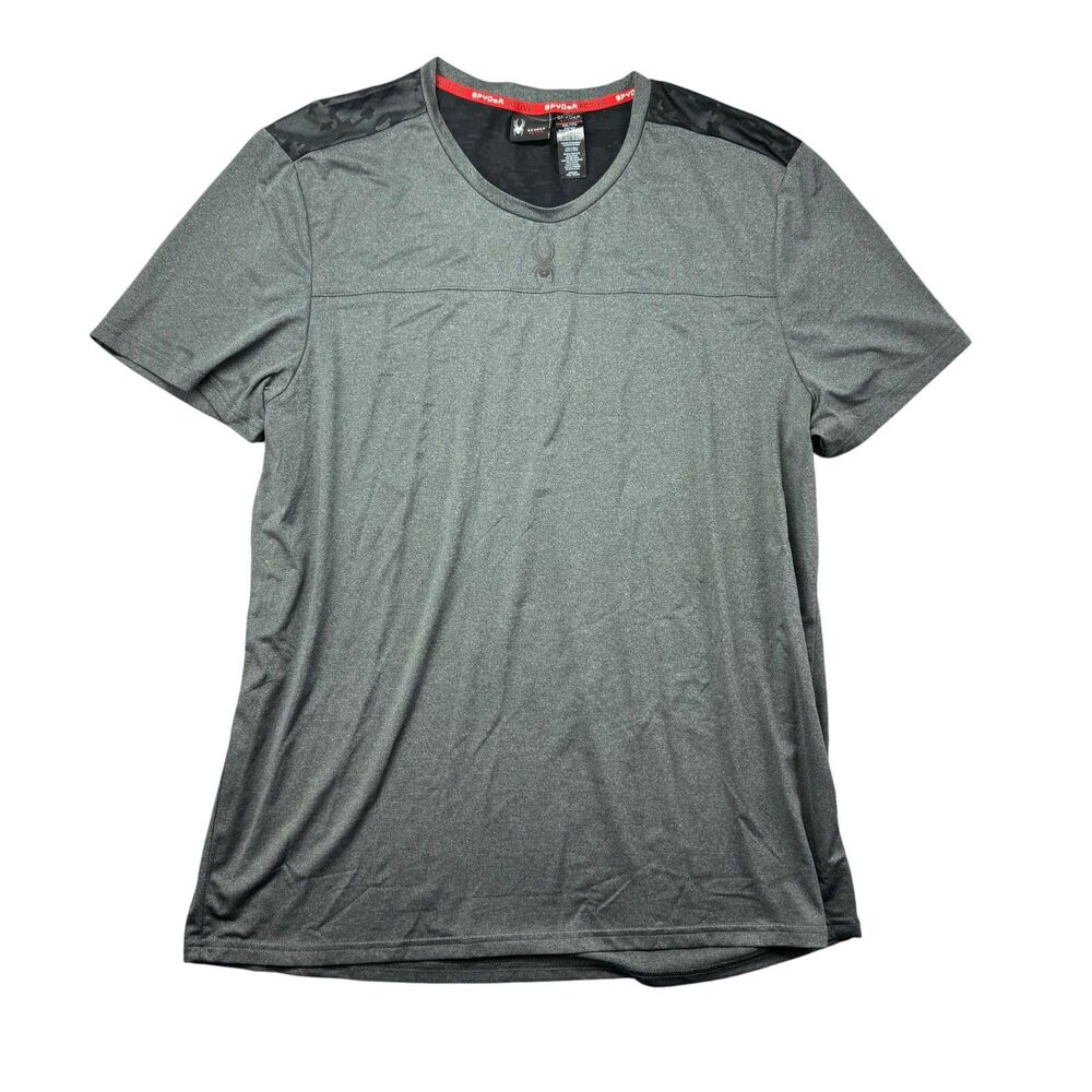 Spyder Shirt Men's Extra Extra Large Gray Active Short Sleeve Stretch ProWEB Top